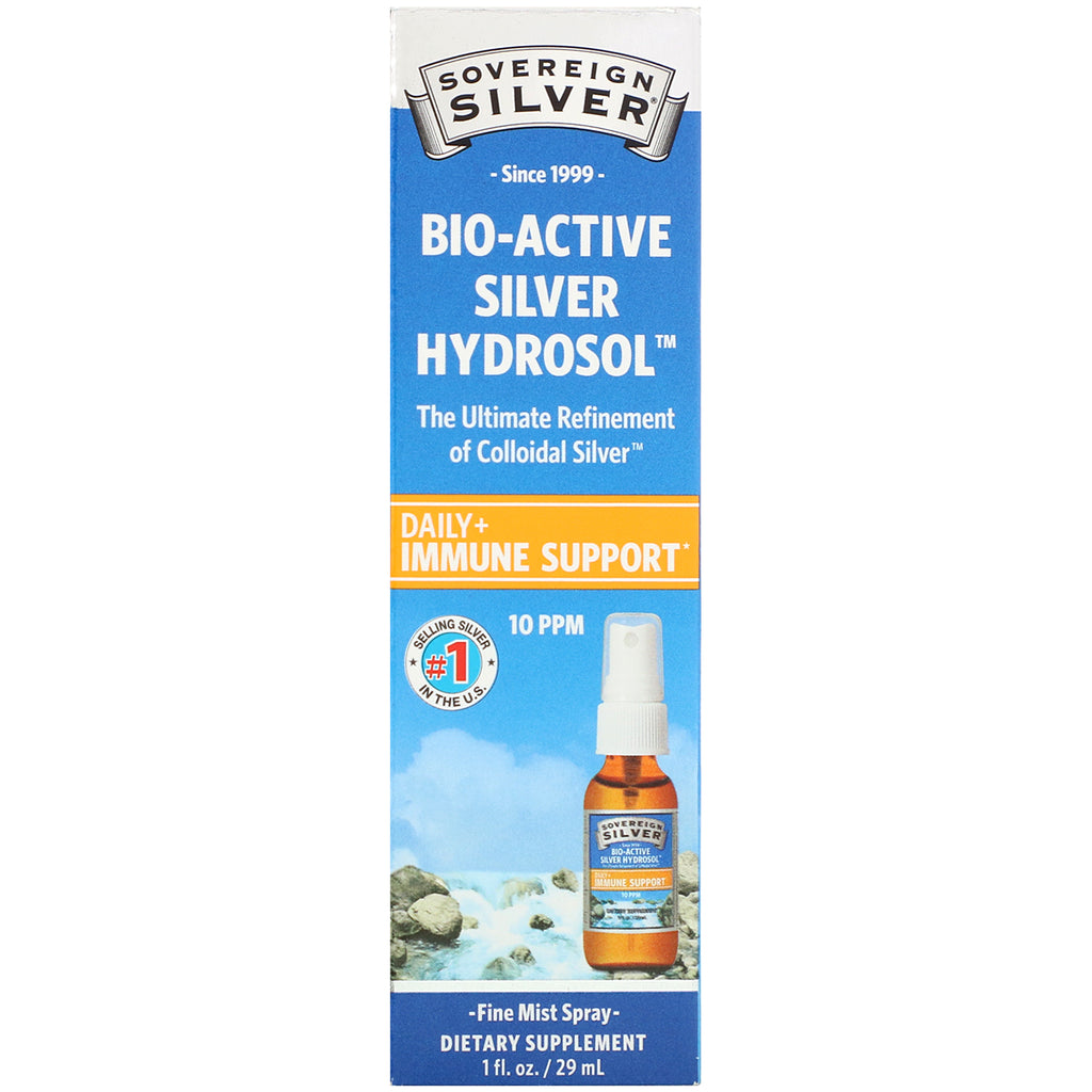 Sovereign Silver, Bio-Active Silver Hydrosol, Fine Mist Spray, 10 ppm, 1 fl oz (29 ml)