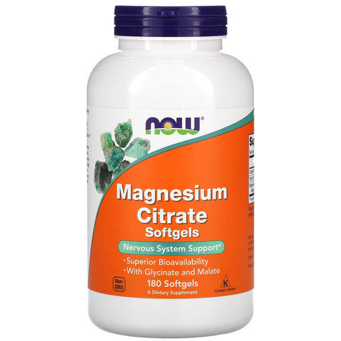 Now Foods, Magnesium Citrate, 180 Softgels