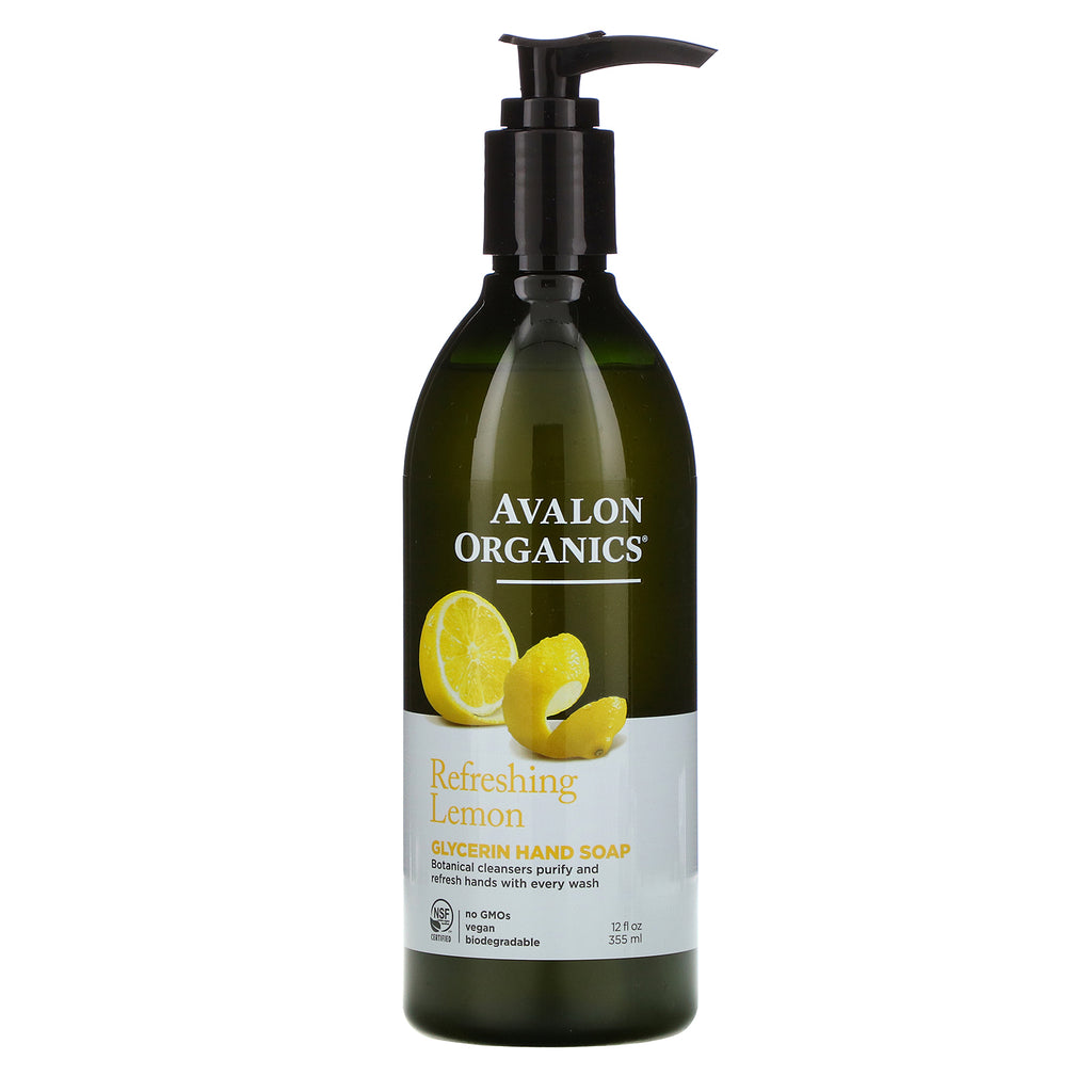 Avalon Organics, Glycerin Hand Soap, Refreshing Lemon, 12 fl oz (355 ml)