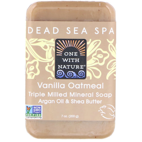 One with Nature, Triple Milled Mineral Soap, Vanilla Oatmeal, 7 oz (200 g)