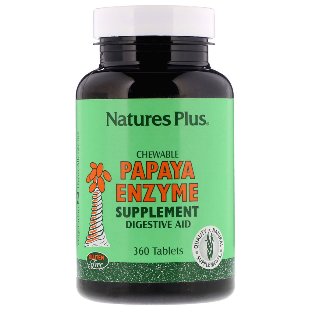 Nature's Plus, Chewable Papaya Enzyme Supplement, 360 Tablets