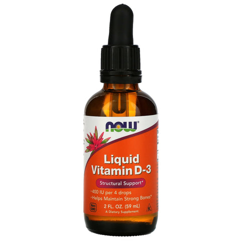 Now Foods, Liquid Vitamin D-3, 10 mcg (400 IU), 2 fl oz (59 ml)