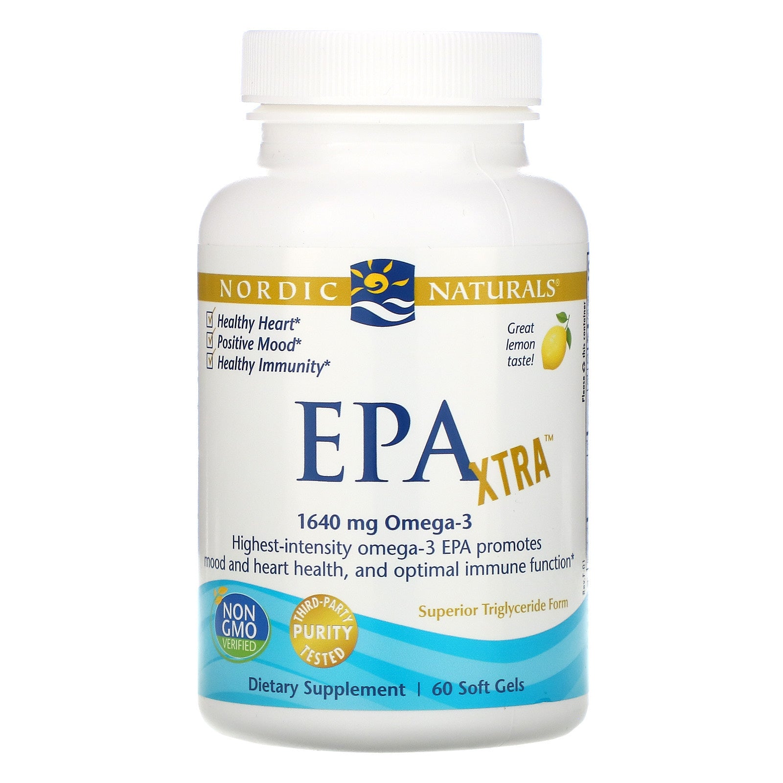 Nordic Naturals, EPA Xtra, Lemon, 1000 mg, 60 Soft Gels