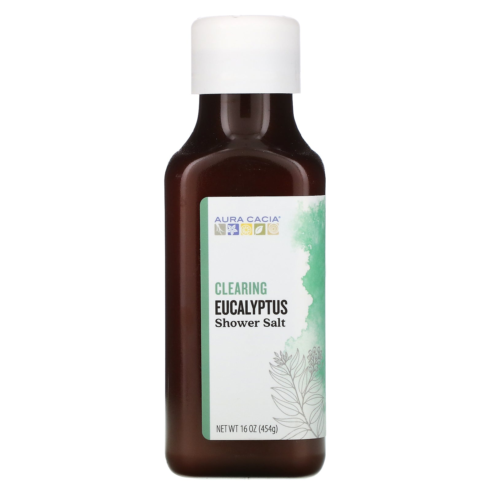 Aura Cacia, Shower Salt, Clearing Eucalyptus, 16 oz (454 g)