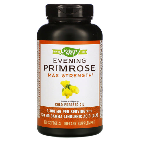 Nature's Way, Evening Primrose, Cold-Pressed Oil, Max Strength, 1,300 mg, 120 Softgels