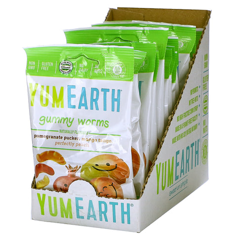 YumEarth, Gummy Worms, Assorted Flavors, 12 Packs, 2.5 oz (71 g) Each