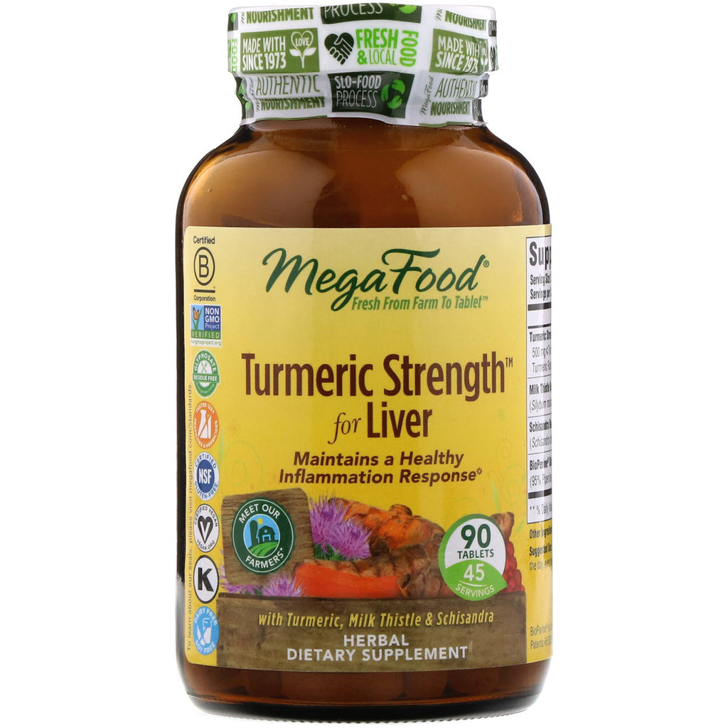 MegaFood, Turmeric Strength for Liver, 90 Tablets