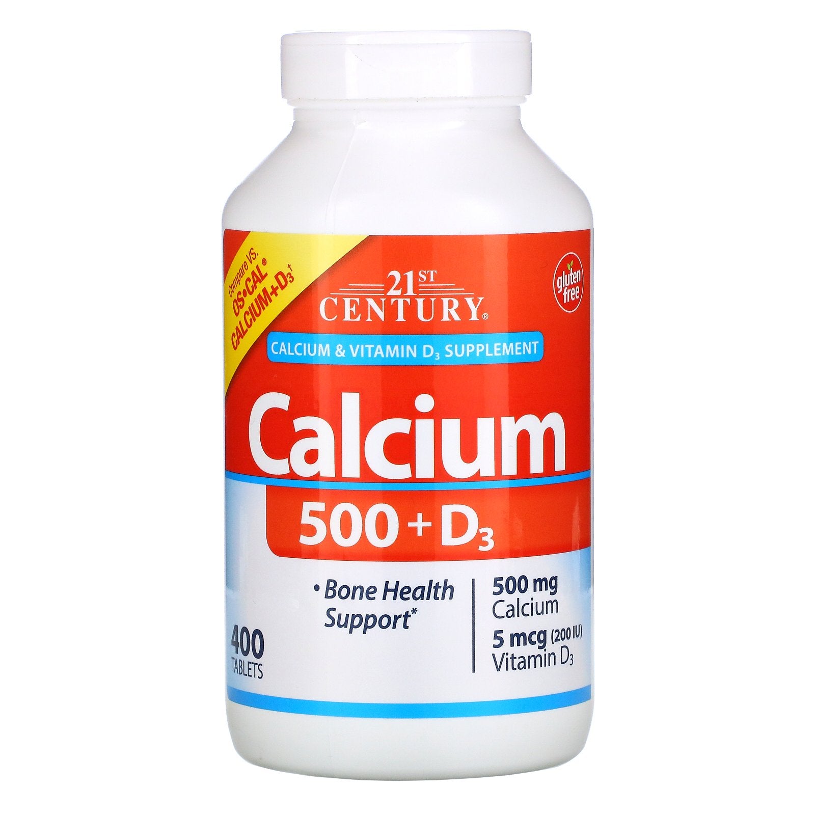 21st Century, Calcium 500 + D3, 400 Tablets