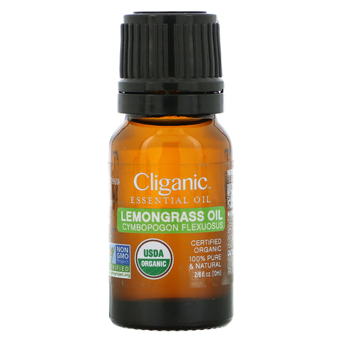 Cliganic, 100% Pure Essential Oil, Lemongrass Oil, 2/6 fl oz (10 ml)