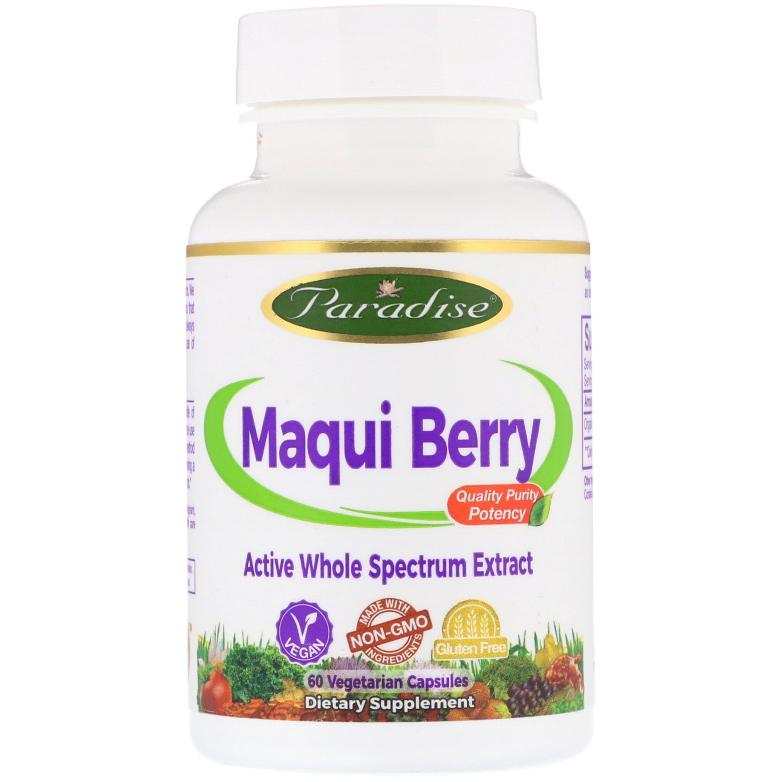 Paradise Herbs, Maqui Berry, 60 Vegetarian Capsules