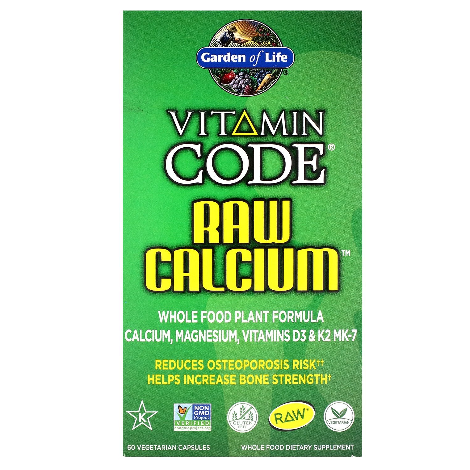 Garden of Life, Vitamin Code, RAW Calcium, 60 Vegetarian Capsules