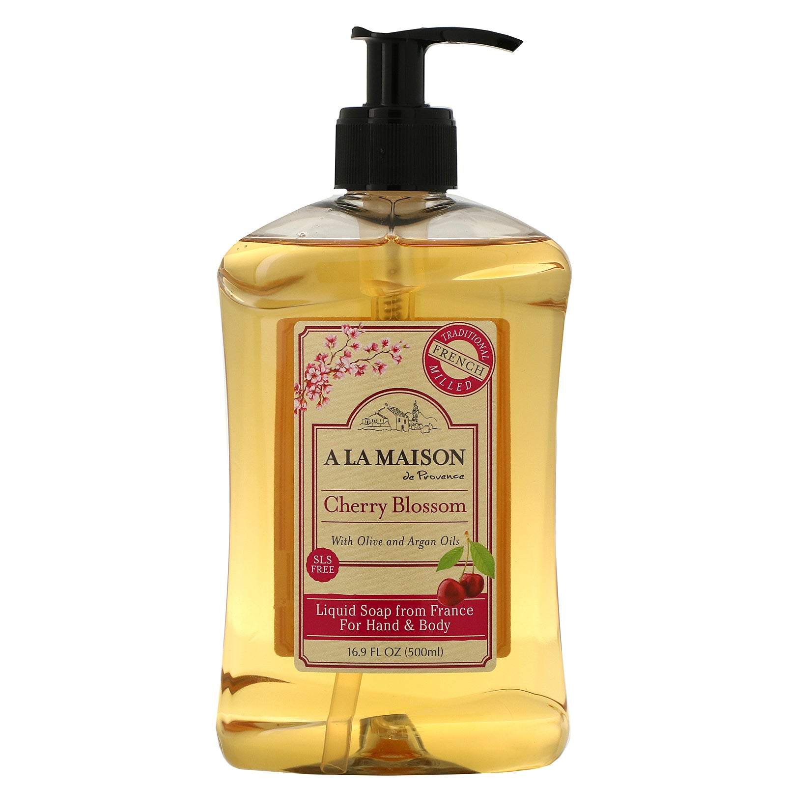 A La Maison de Provence, Hand & Body Liquid Soap, Cherry Blossom, 16.9 fl oz (500 ml)