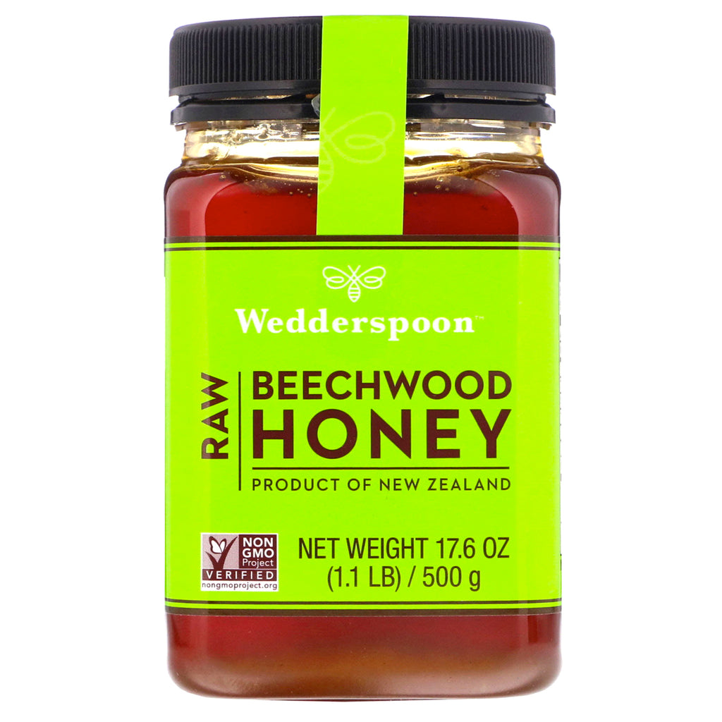 Wedderspoon, Raw Beechwood Honey, 17.6 oz (500 g)