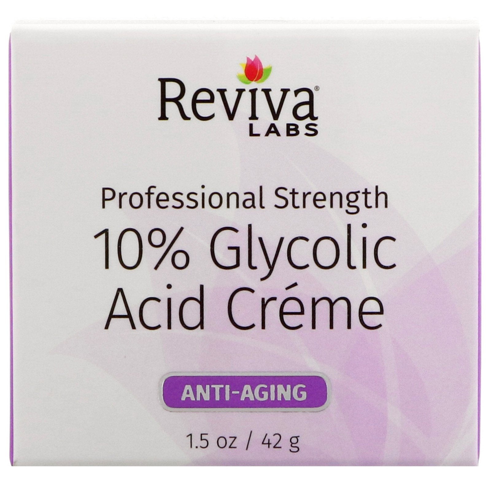 Reviva Labs, 10% Glycolic Acid Cream, Anti-Aging, 1.5 oz (42 g)