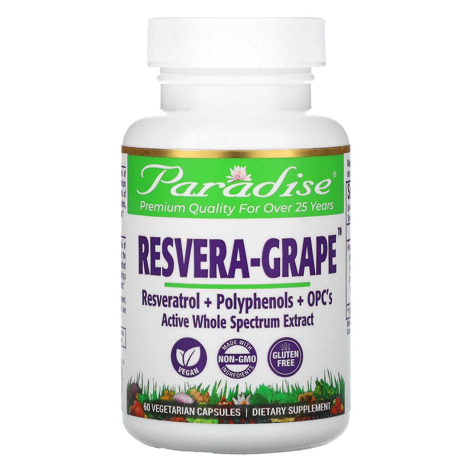 Paradise Herbs, Resvera-Grape, 60 Vegetarian Capsules