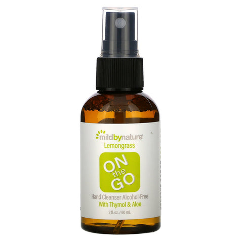 Mild By Nature, On the Go, Hand Cleanser, Alcohol-Free, Lemongrass, 2 fl oz (60 ml)