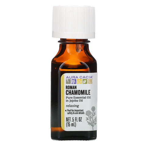 Aura Cacia, Pure Essential Oils, Roman Chamomile, .5 fl oz (15 ml)