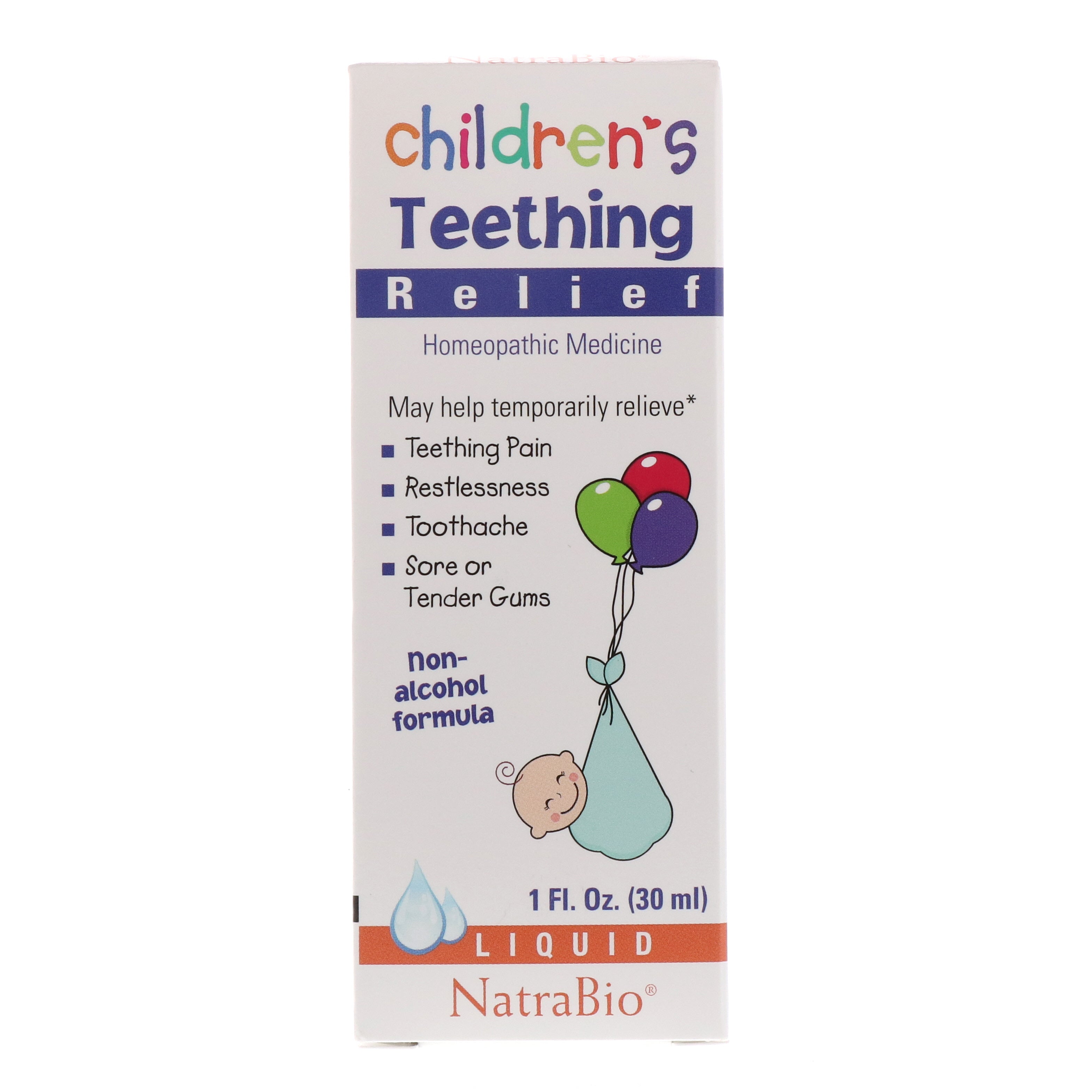 NatraBio, Children's Teething Relief, Non-Alcohol Formula, Liquid, 1 fl oz (30 ml)