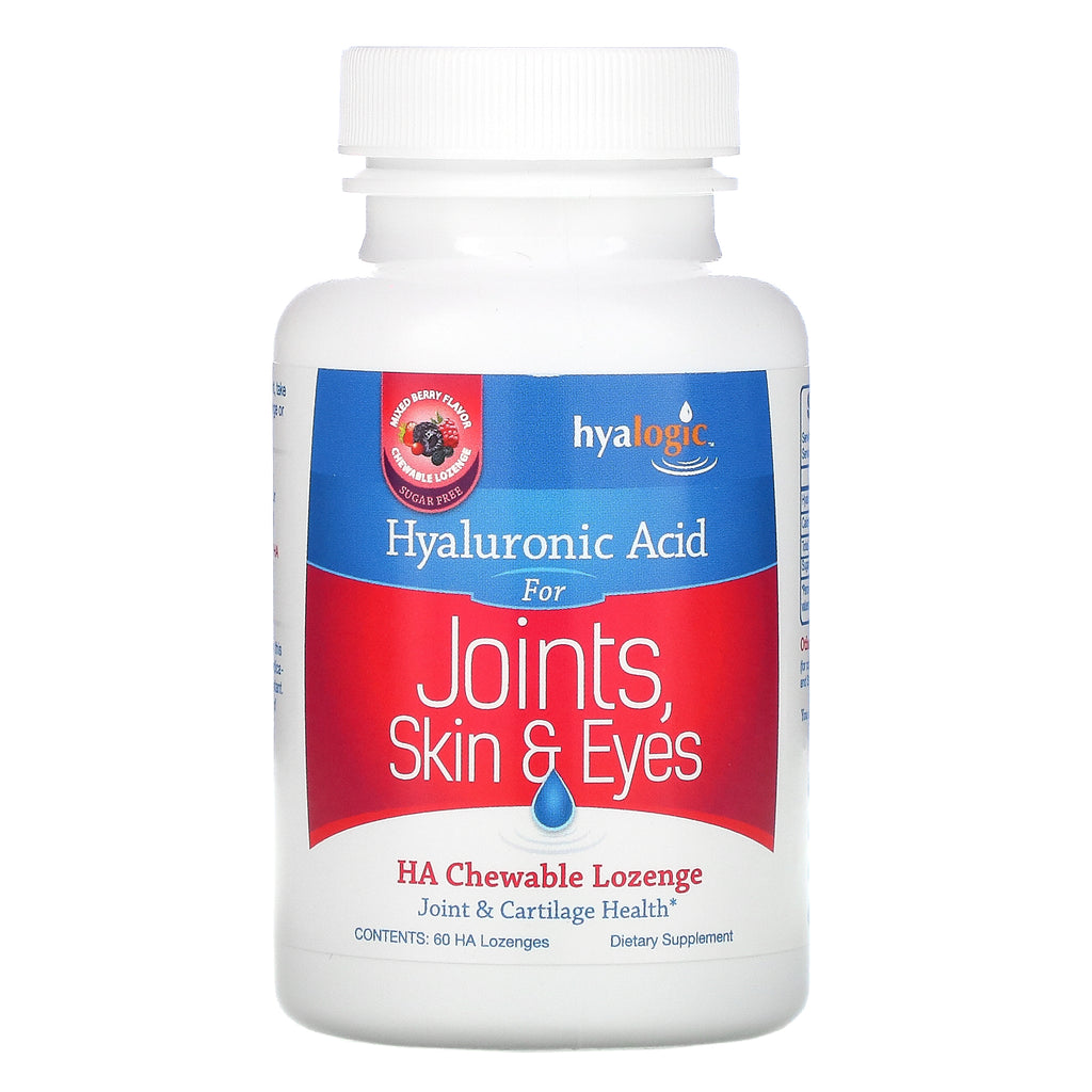 Hyalogic, Hyaluronic Acid For Joints, Skin & Eyes, Mixed Berry Flavor, 60 HA Chewable Lozenges