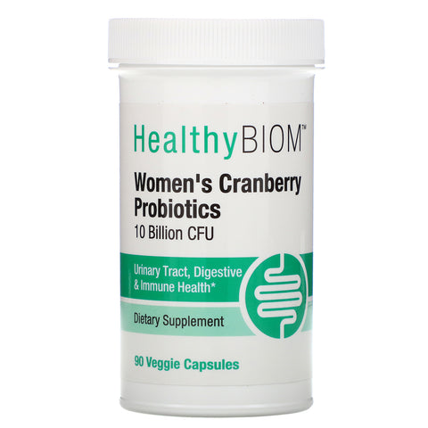 HealthyBiom, Women's Cranberry Probiotics, 10 Billion CFU, 90 Veggie Capsules