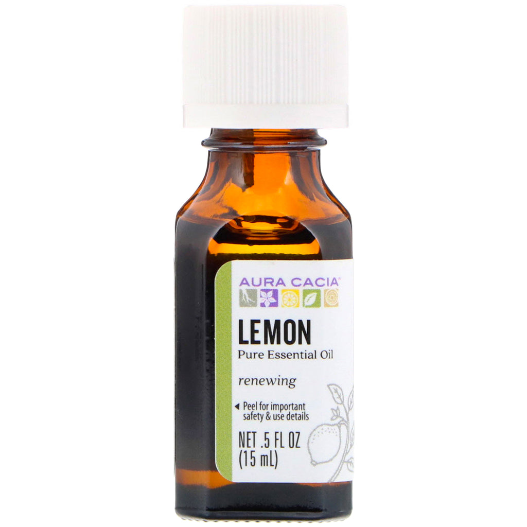 Aura Cacia, Pure Essential Oil, Lemon, .5 fl oz (15 ml)