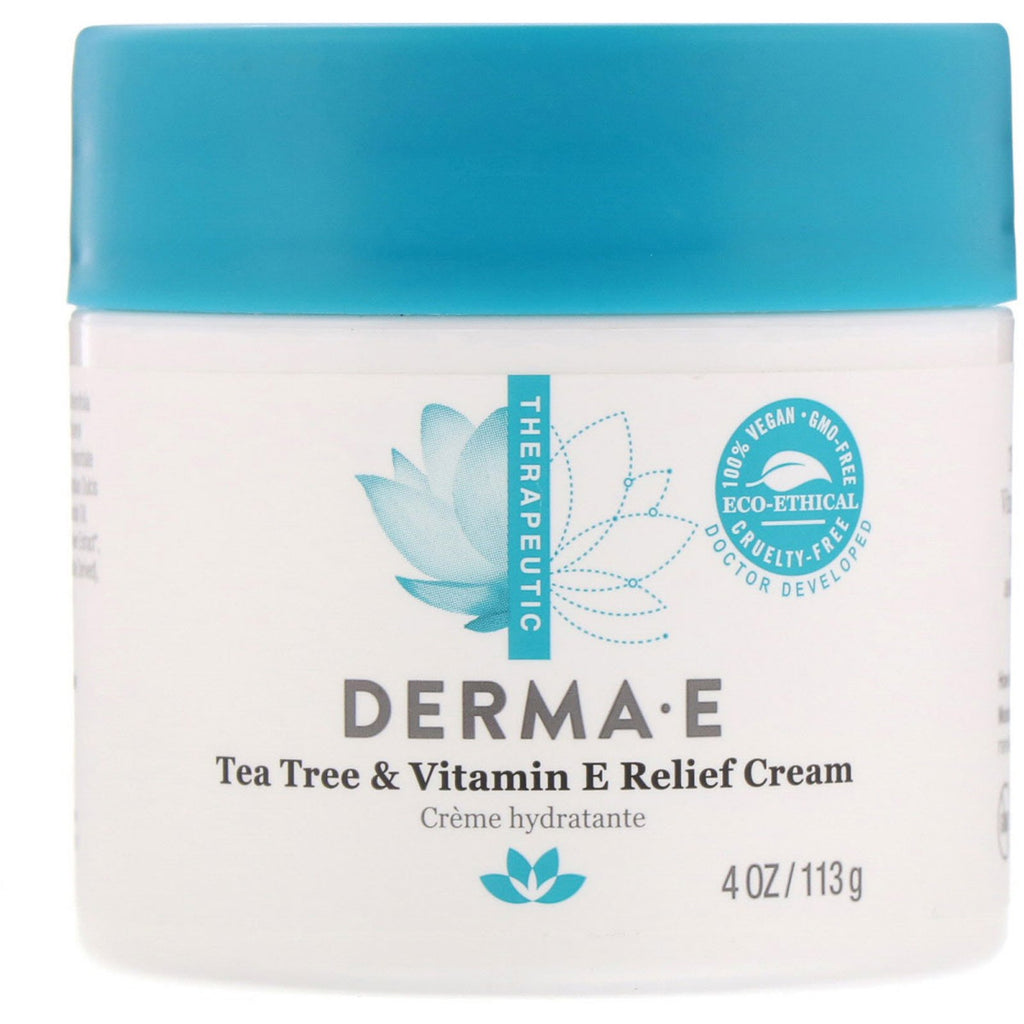 Derma E, Tea Tree & Vitamin E Relief Cream, 4 oz (113 g)