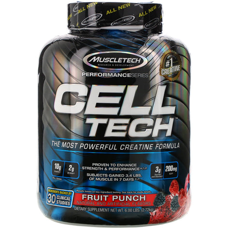 Muscletech, Performance Series, CELL-TECH, The Most Powerful Creatine Formula, Fruit Punch, 6.00 lb (2.72 kg)