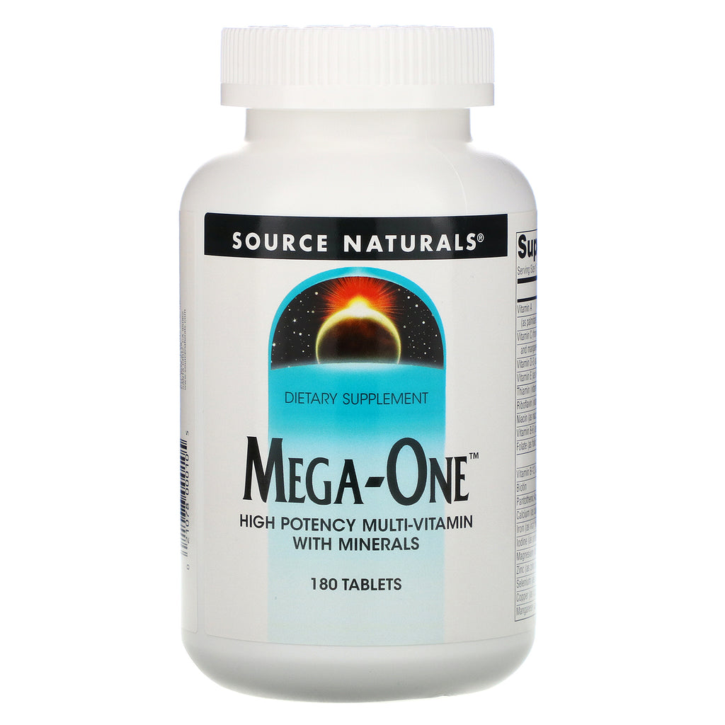 Source Naturals, Mega-One, High Potency Multi-Vitamin with Minerals, 180 Tablets