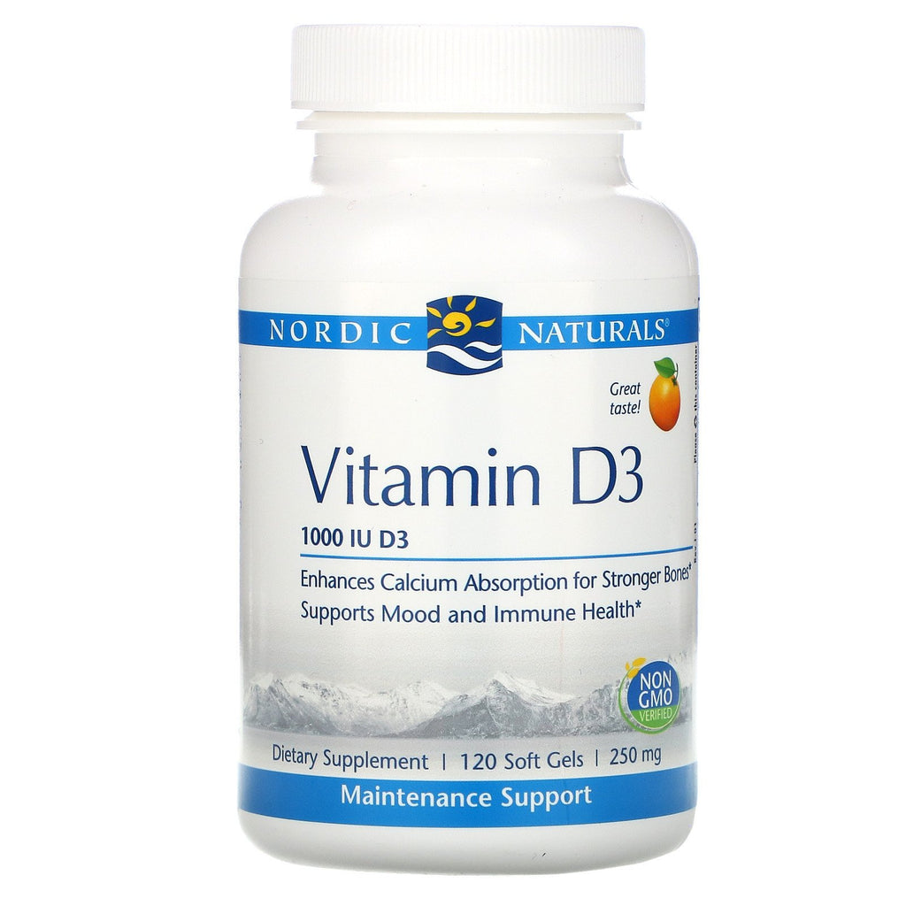 Nordic Naturals, Vitamin D3, Orange, 1,000 IU, 120 Soft Gels