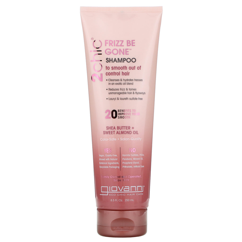 Giovanni, 2chic, Frizz Be Gone Shampoo, Shea Butter + Sweet Almond Oil, 8.5 fl oz (250 ml)
