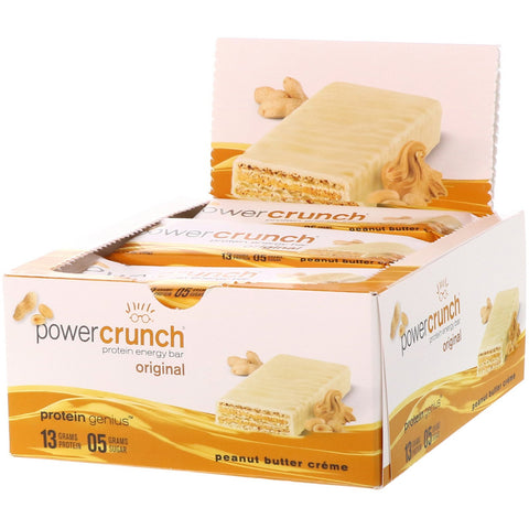 BNRG, Power Crunch Protein Energy Bar, Original, Peanut Butter Creme, 12 Bars, 1.4 oz (40 g) Each