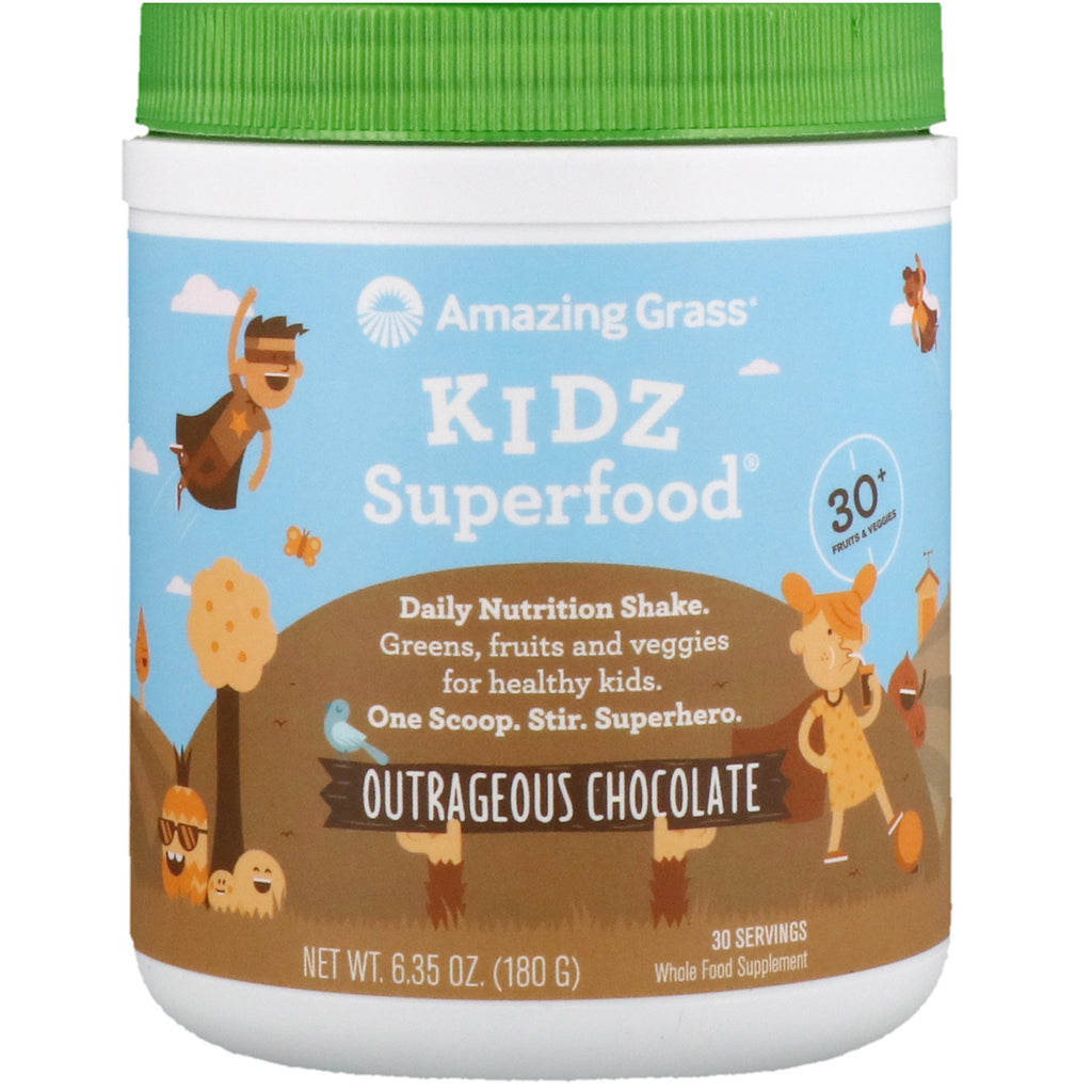 Amazing Grass, Kidz Superfood, Outrageous Chocolate, 6.35 oz (180 g)