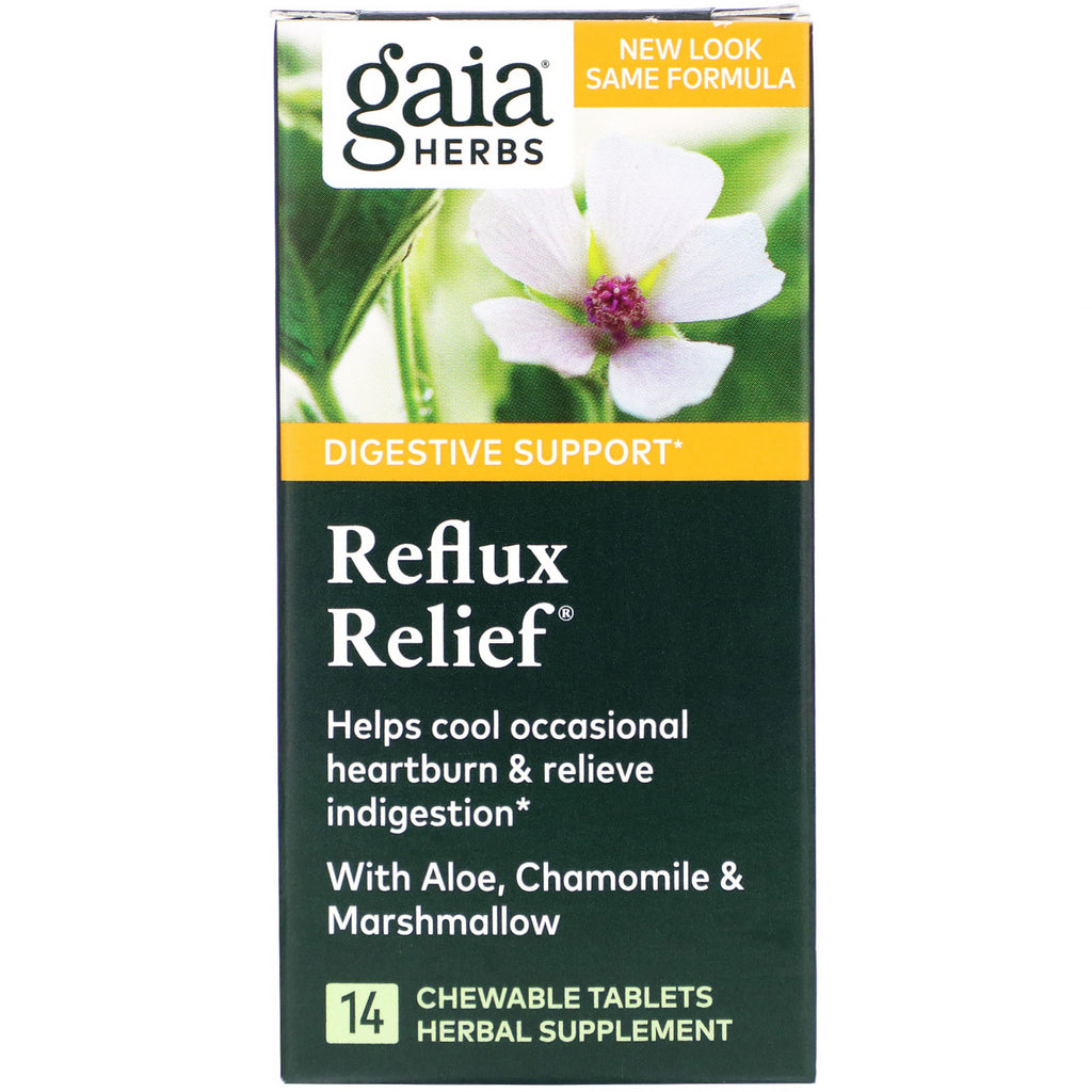 Gaia Herbs, Reflux Relief, 14 Chewable Tablets