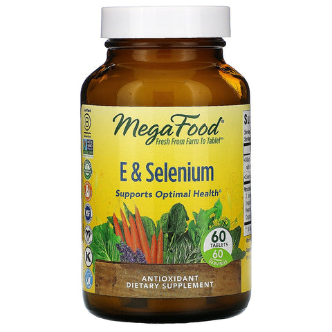 MegaFood, E & Selenium, 60 Tablets