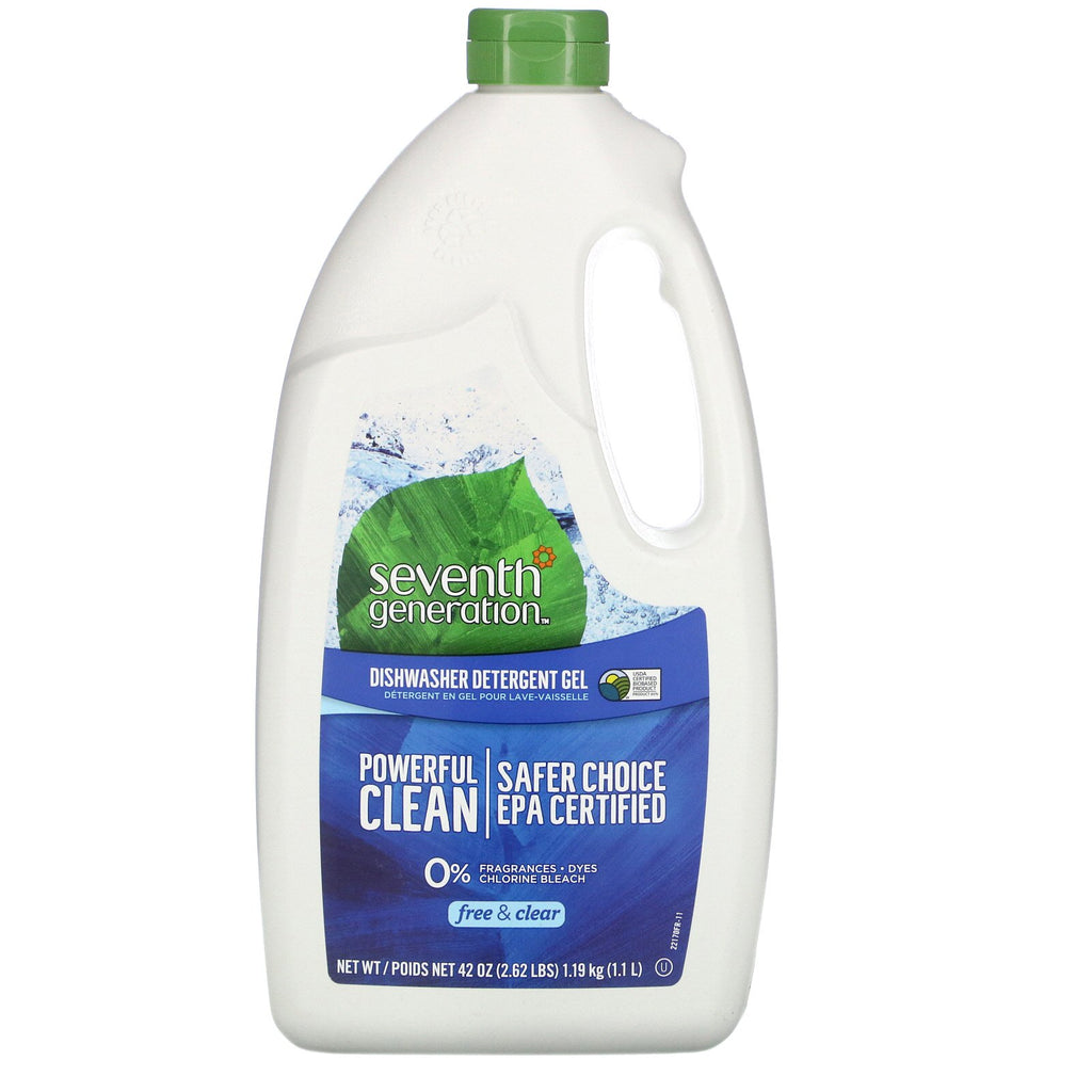 Seventh Generation, Dishwasher Detergent Gel, Free & Clear, 42 oz (1.19 kg)