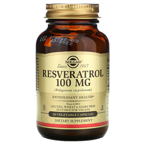 Solgar, Resveratrol, 100 mg, 60 Vegetable Capsules