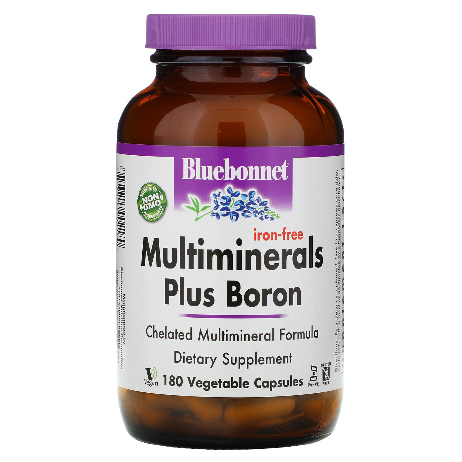 Bluebonnet Nutrition, Multiminerals Plus Boron, Iron-Free, 180 Vegetable Capsules