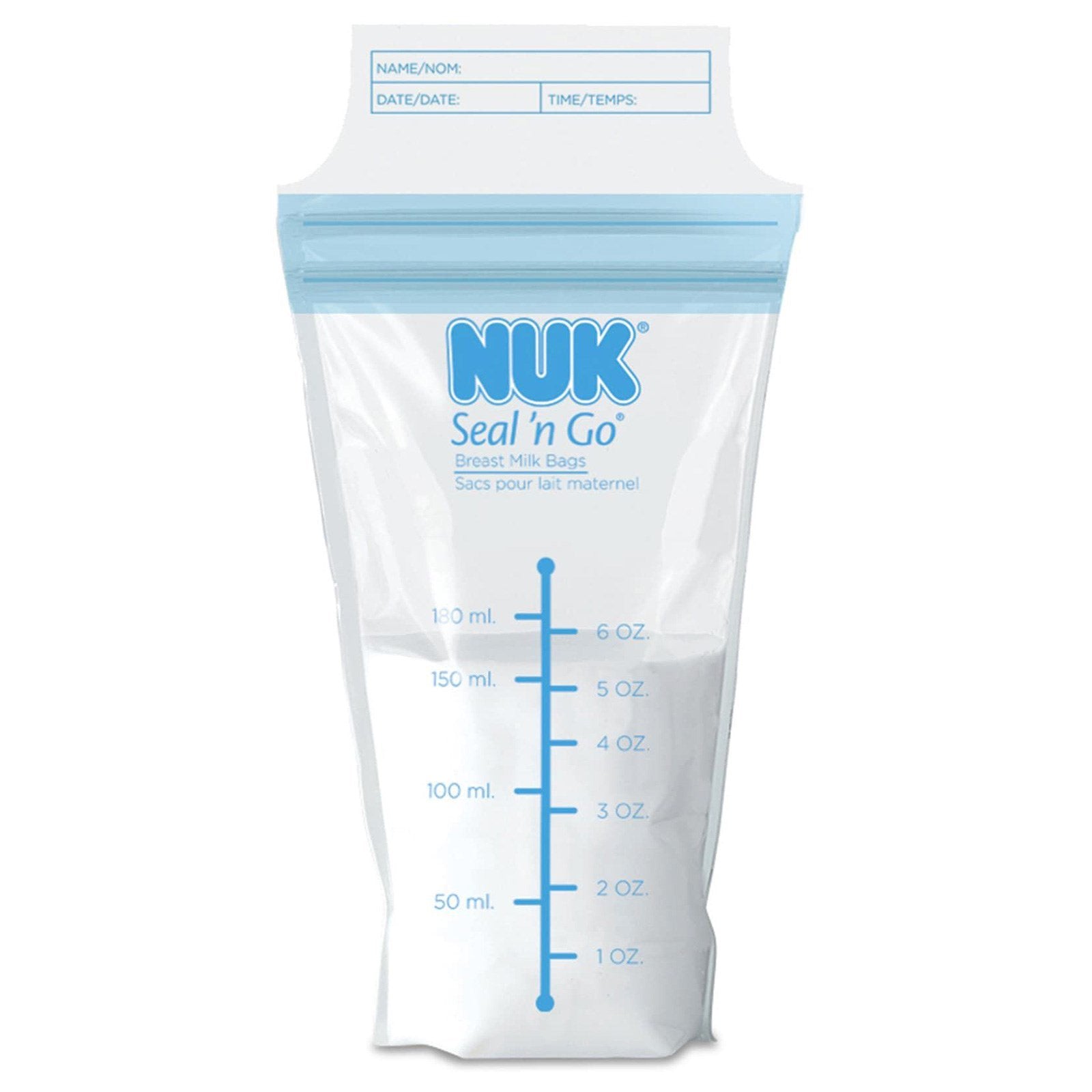 NUK, Seal 'n Go, Breast Milk Bags, 100 Pre-Sterilized Storage Bags, 6 oz (180 ml) Each