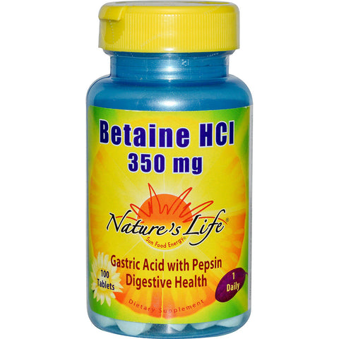 Nature's Life, Betaine HCL, 350 mg, 100 Tablets