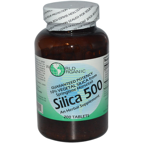 World Organic, Silica 500, 200 Tablets