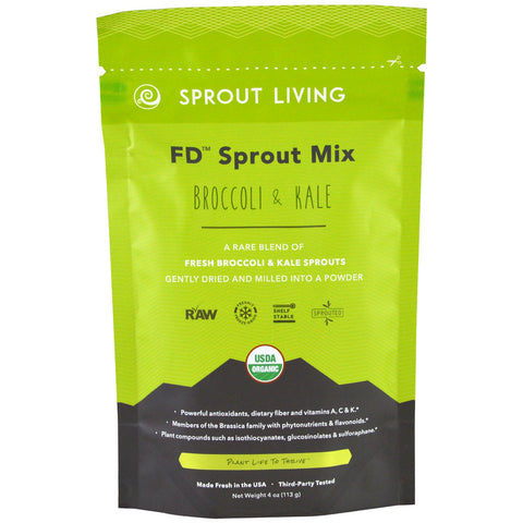 Sprout Living, FD Sprout Mix, Broccoli & Kale, 4 oz (113 g)