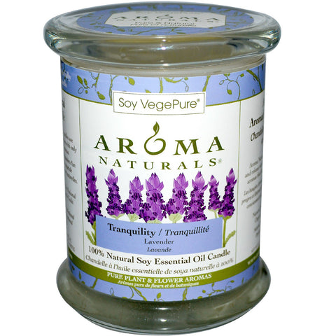 Aroma Naturals, 100% Natural Soy Essential Oil Candle, Tranquility, Lavender, 8.8 oz (260 g)