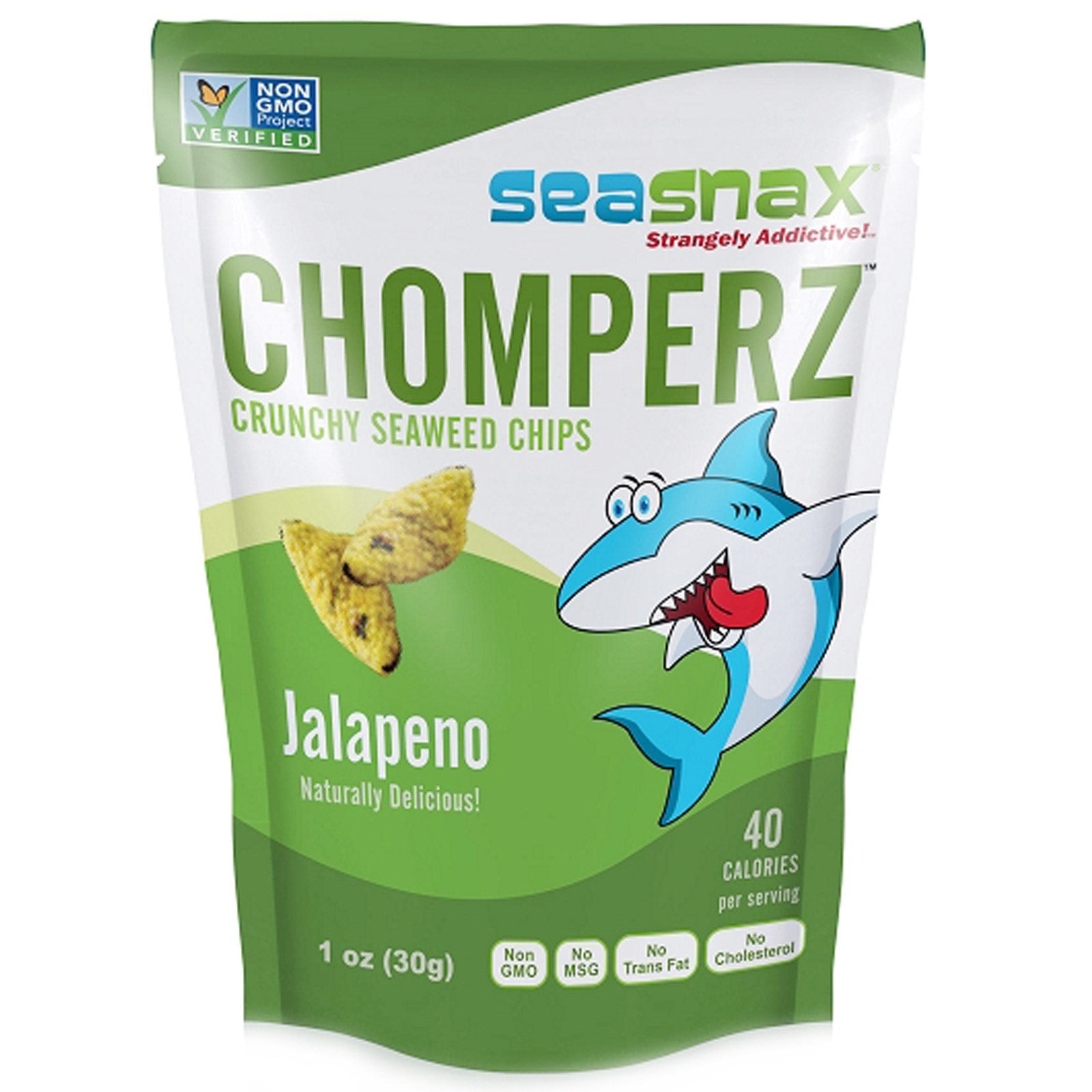 SeaSnax, Chomperz, Crunchy Seaweed Chips, Jalapeno, 1 oz (30 g)