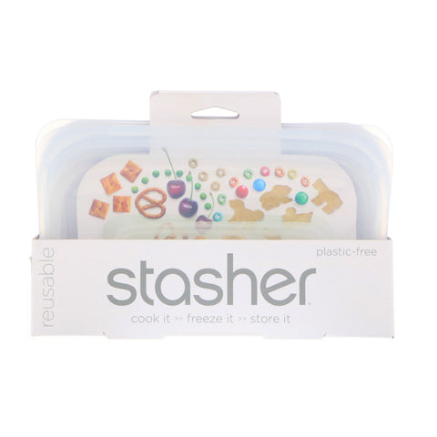 Stasher, Reusable Silicone Food Bag, Snack Size Small, Clear, 9.9 fl oz (293.5 ml)