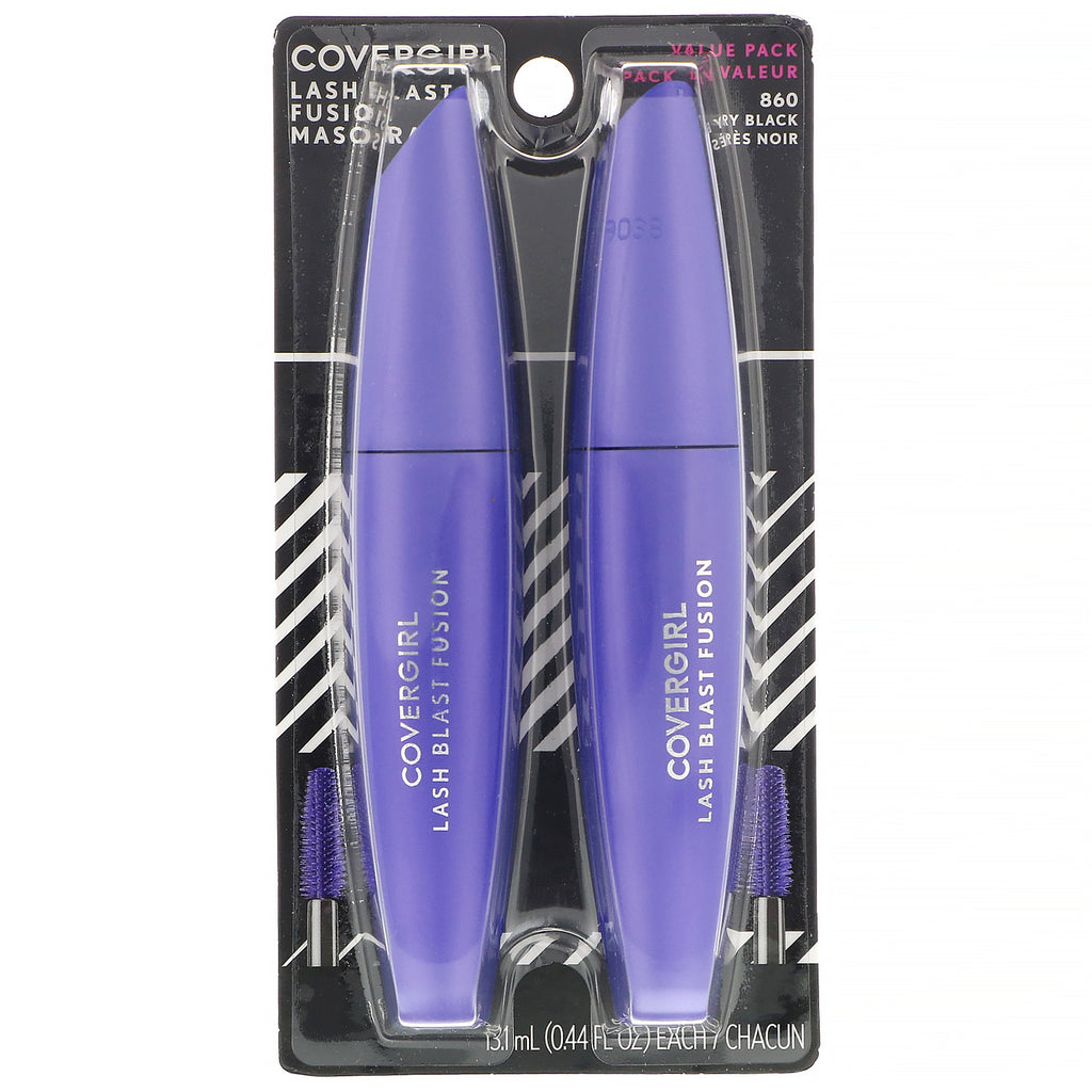 Covergirl, Lash Blast Fusion Mascara, 860 Very Black, 2 Count, 0.44 fl oz (13.1 ml) Each