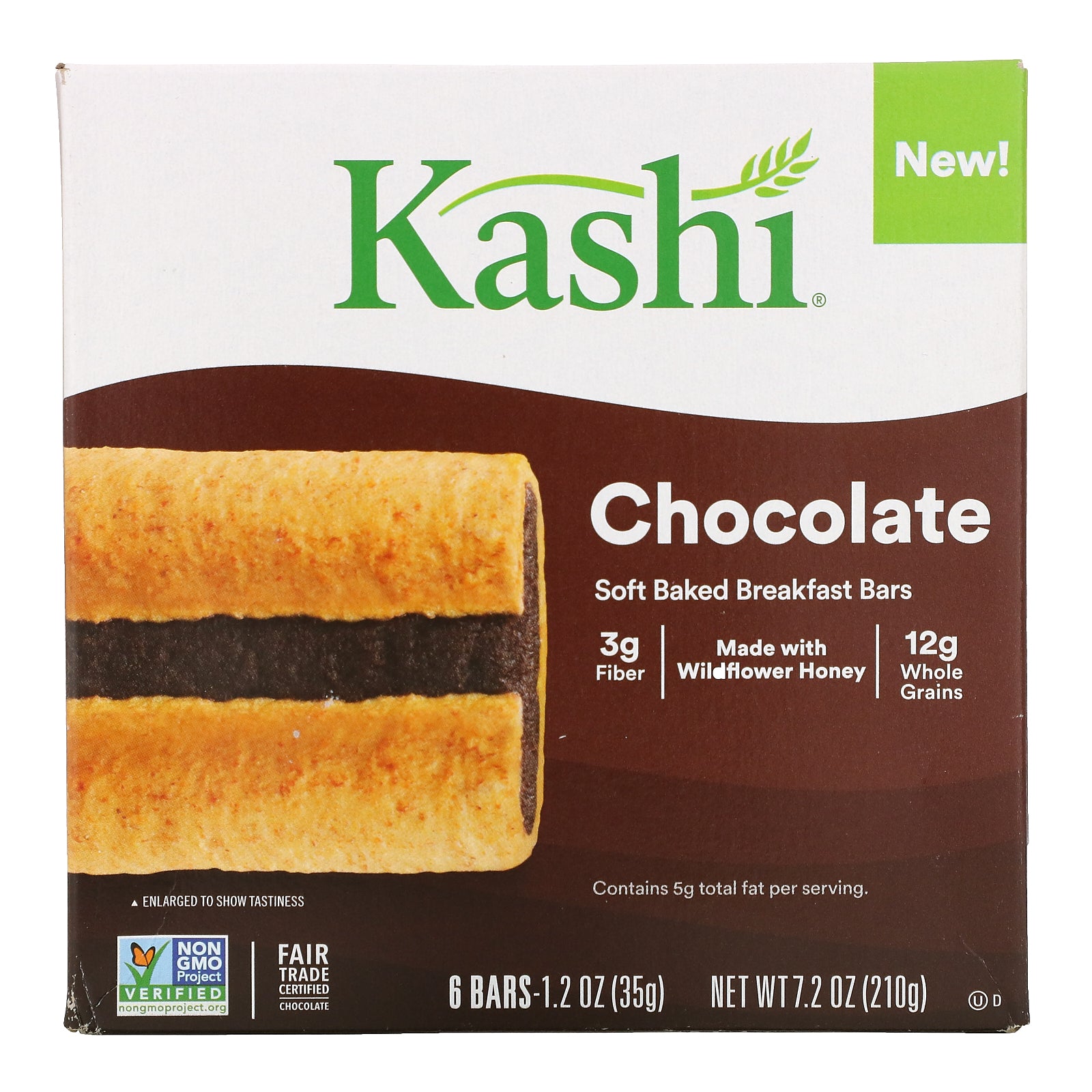 Kashi, Soft Baked Breakfast Bar, Chocolate, 6 Bars, 1.2 oz (35 g ) Each