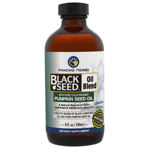 Amazing Herbs, Black Seed Oil Blend with Pure Cold-Pressed Pumpkin Seed Oil, 8 fl oz (240 ml)