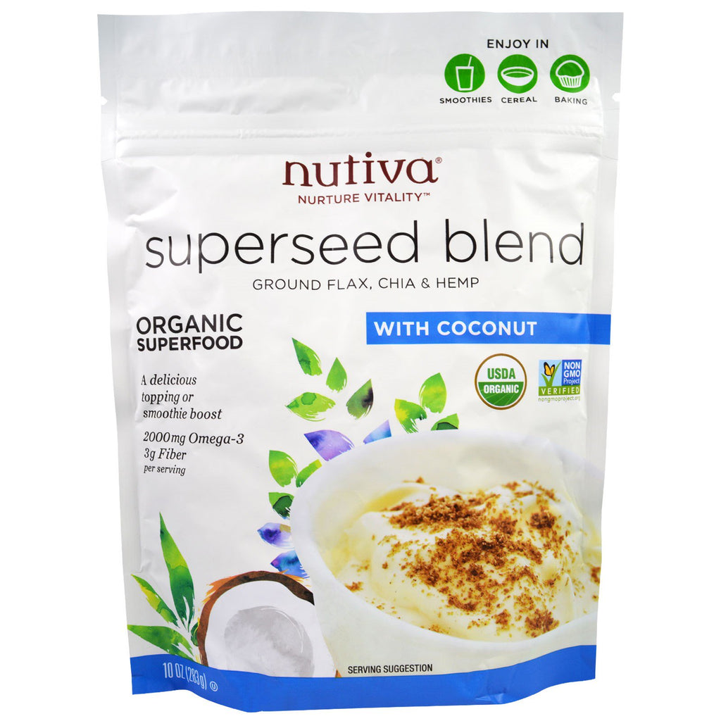 Nutiva, Organic Superseed Blend, With Coconut, 10 oz (283 g)