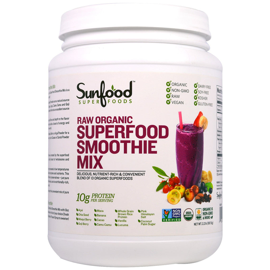 Sunfood, Raw Organic Superfood Smoothie Mix, 2.2 lbs (997.9 g)