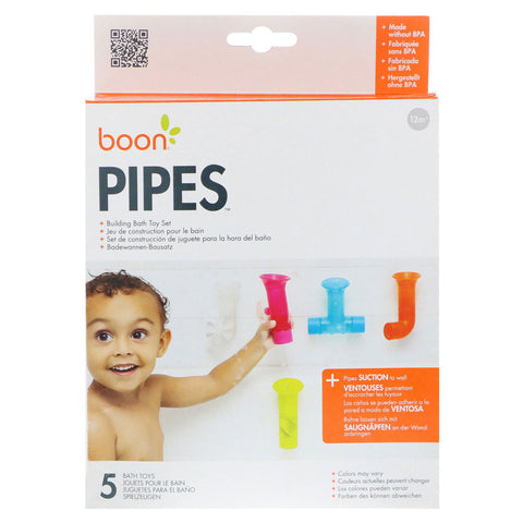 Boon, Pipes, Building Bath Toy Set, 12+ Months, 5 Bath Toys